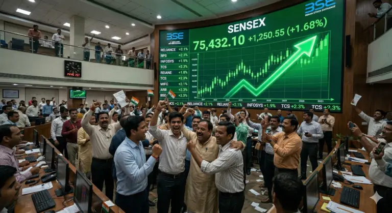 Sensex Today 2026 stock market rally India