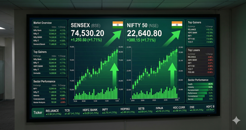 Indian stock market data Sensex Nifty chart analysis 2026
