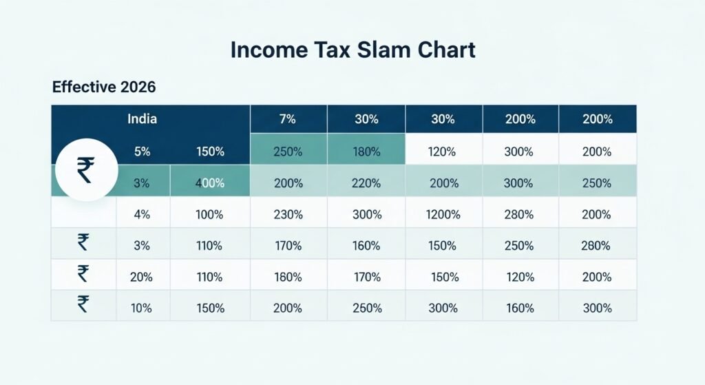 New Income Tax Law 2026 tax slab chart India