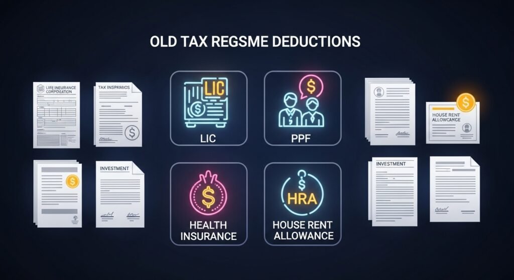 old tax regime deductions India 80C 80D HRA