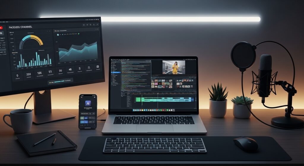 YouTube Automation with AI faceless channel workflow 2026
